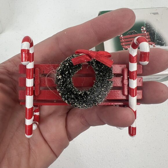 Department 56 Village Accessories Candy Cane Bench Christmas Village #56.52669 - Picture 3 of 7